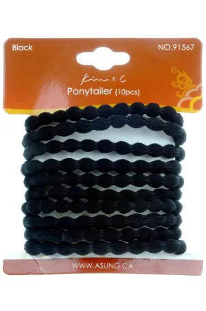 10pcs Hair Ponytailer - Black #91567
