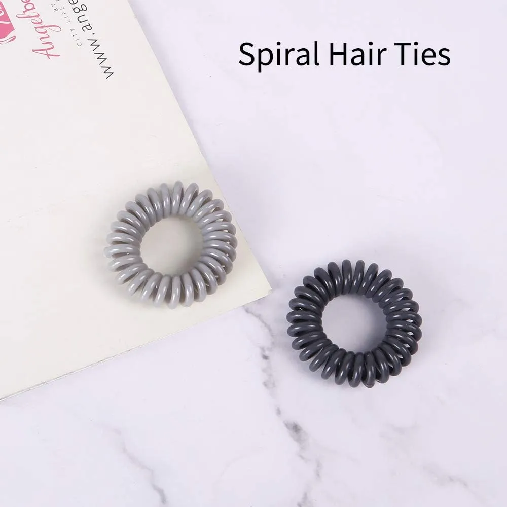12pcs Spiral Hair Bands for Women and Girls Plastic Multicolour Series Spiral Hair Bands