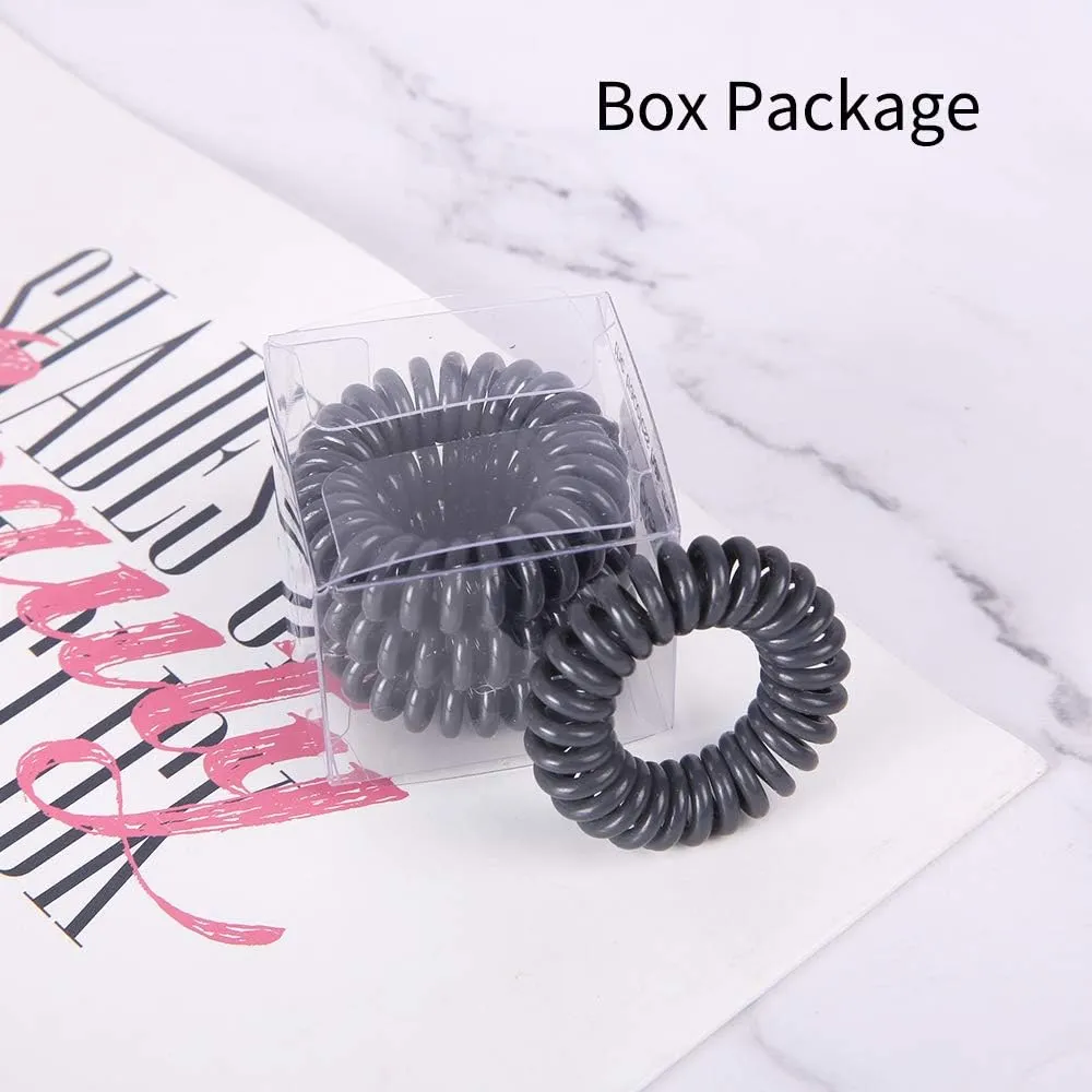 12pcs Spiral Hair Bands for Women and Girls Plastic Multicolour Series Spiral Hair Bands