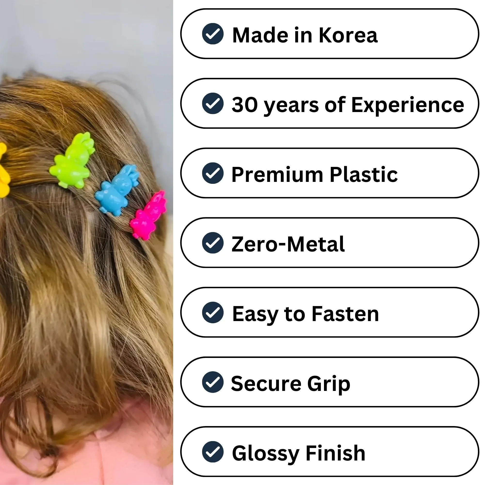 20 Pack BGP9 Hair Barrettes for Girls