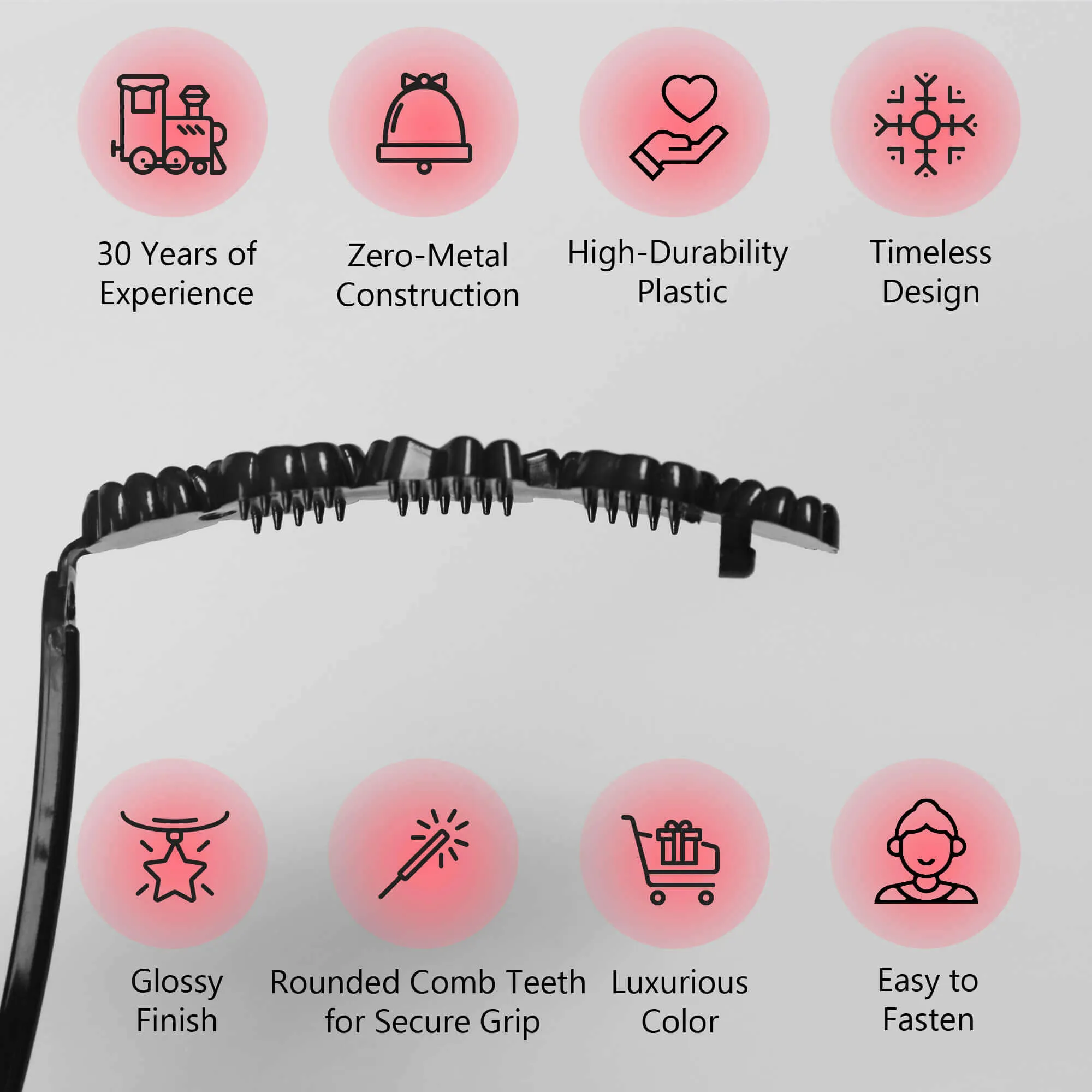 24 Pack UP1 Plastic Self Hinge Hair Clips