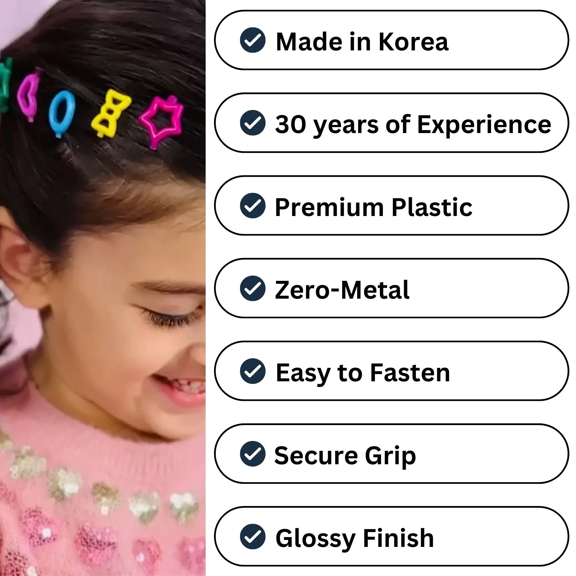 30 Pack BGP5 Hair Barrettes for Girls
