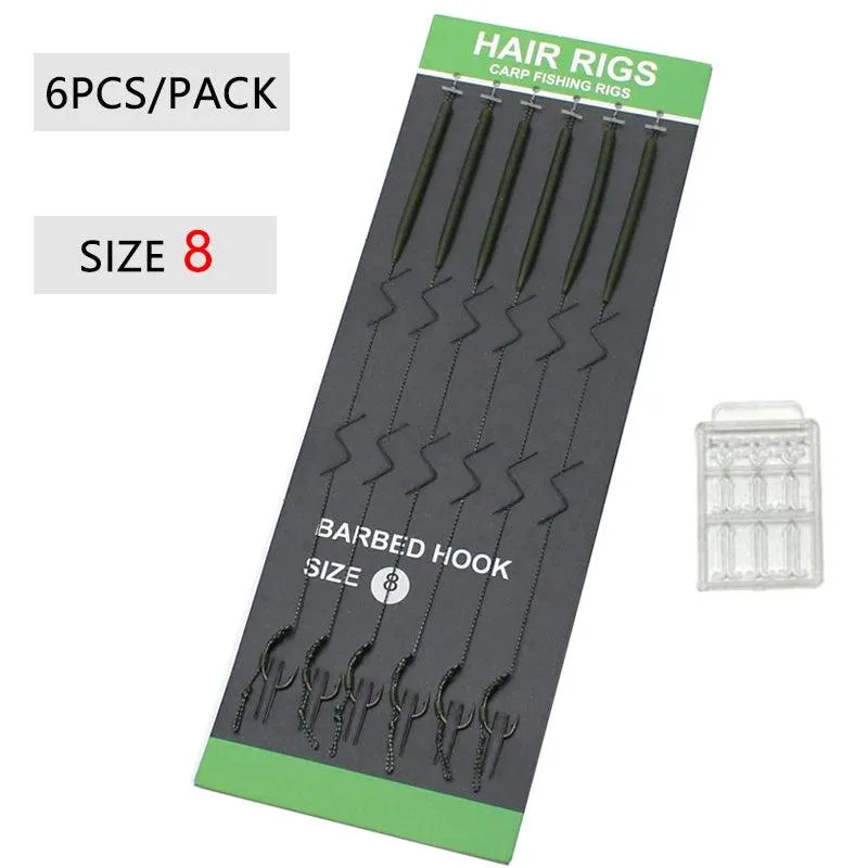 6 Pcs Carp Fishing Accessories Hair Rig Fishing Hook