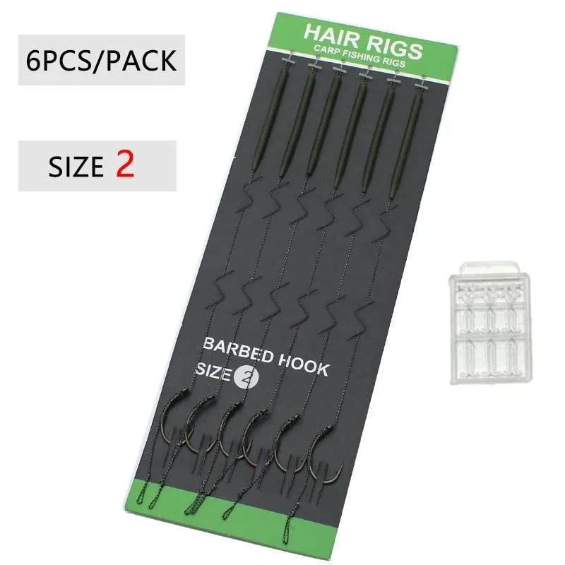 6 Pcs Carp Fishing Accessories Hair Rig Fishing Hook