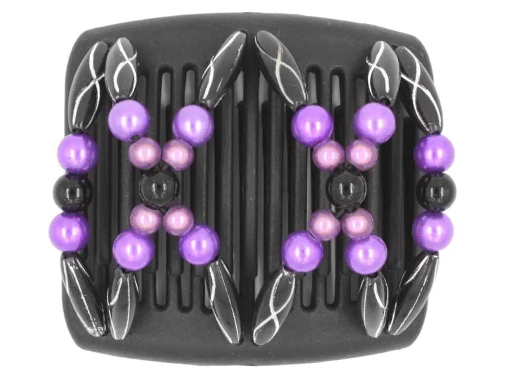 African Butterfly Chameleon Hair Comb - Dalena Black 41