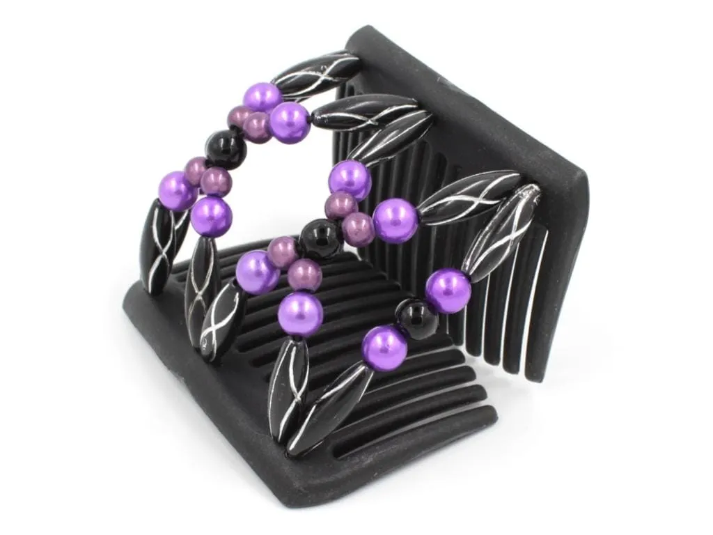 African Butterfly Chameleon Hair Comb - Dalena Black 41