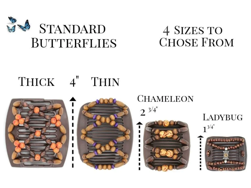 African Butterfly Chameleon Hair Comb - Dalena Black 41