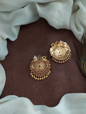 Antique Hair Brooch | Traditional Billa / Choti with Kemp and Green Stones