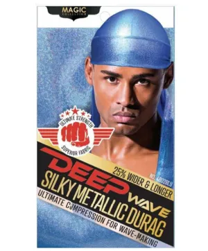 Bee Sales Magic Collection Deep Wave Silky Metallic Durag 4802BLU