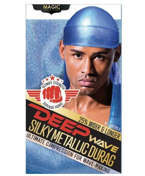 Bee Sales Magic Collection Deep Wave Silky Metallic Durag 4802BLU