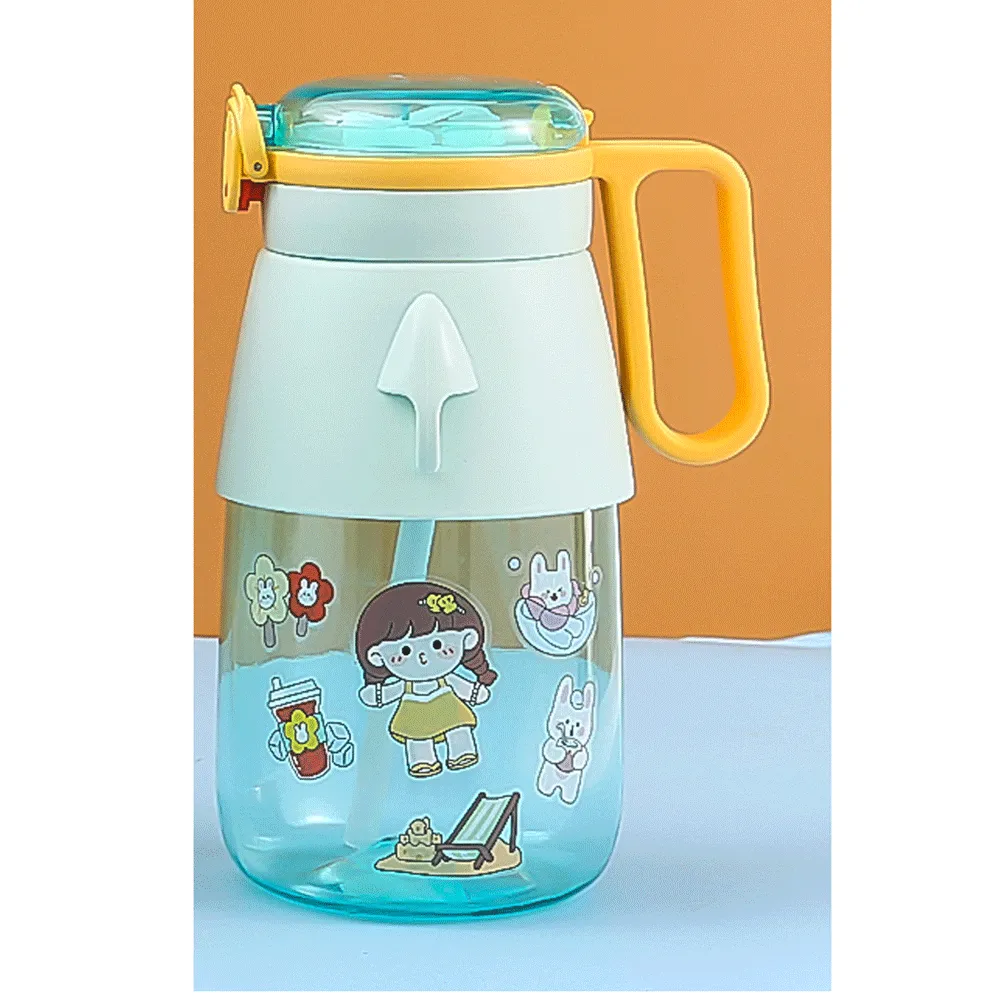 Big Belly Sipper Bottle With Kawaii Sticker.