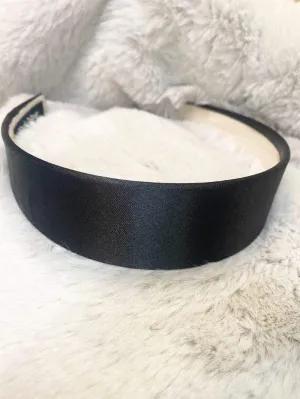 Black Colour Hair Band Amira Satin Black 2037
