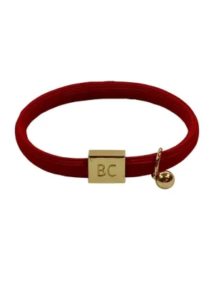 Black Colour T Poppy Red Hair Elastic/Bracelet With Gold Ball Charm 6719RE