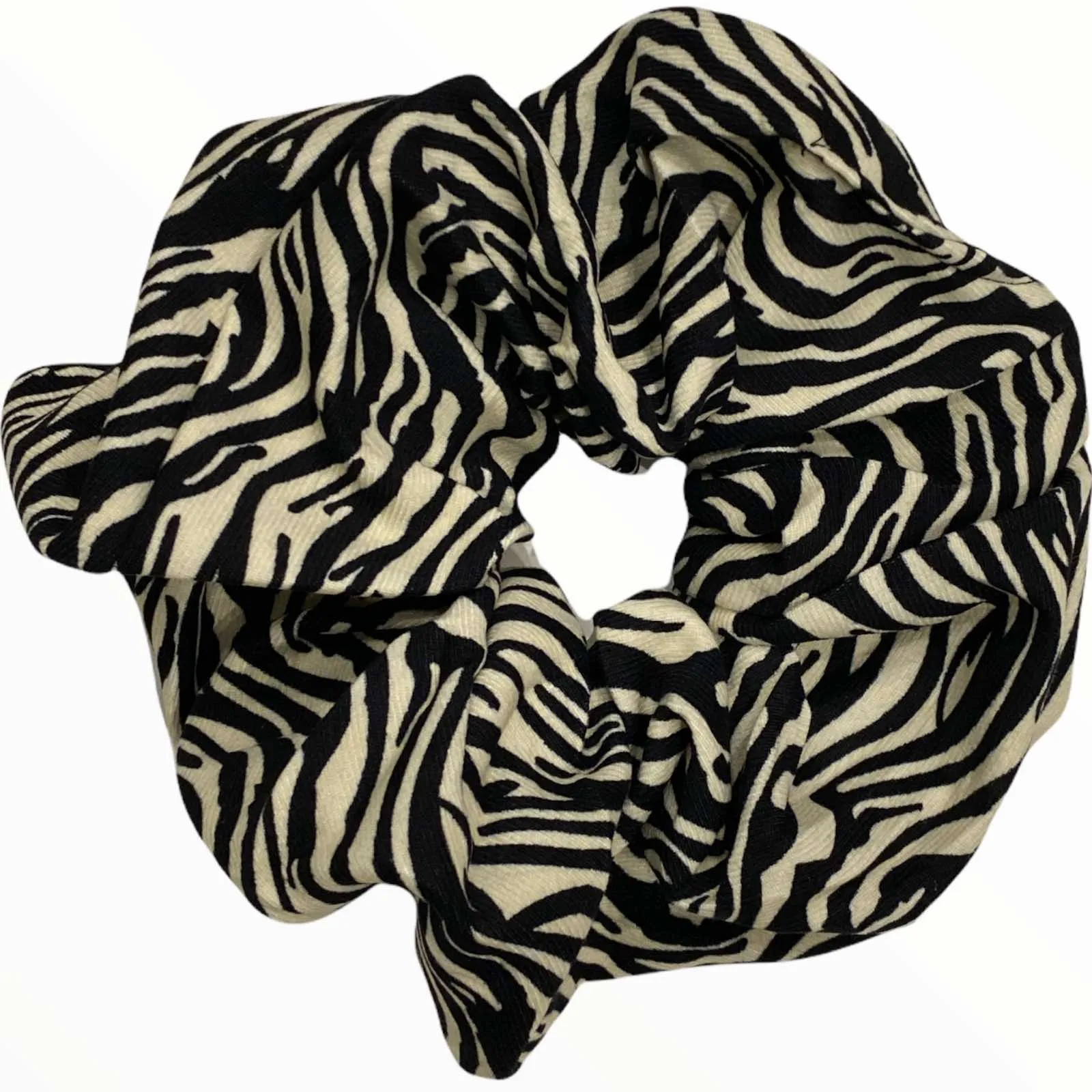 Black-white zebra-print XL hair elastic