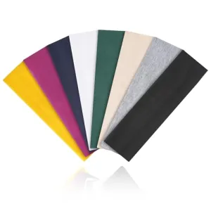 Buyisgle Workout Headbands for Women Non Slip - 8PCS Elastic Sport Head Bands for Women's Hair, Sweat Headband for Athletic Yoga Running Gym