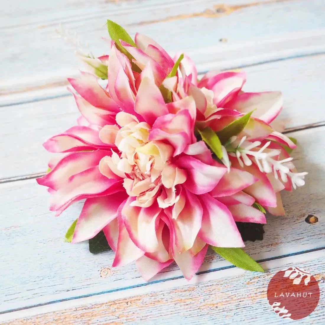 Chrysanthemum Blush Pink Hawaiian Flower Hair Clip