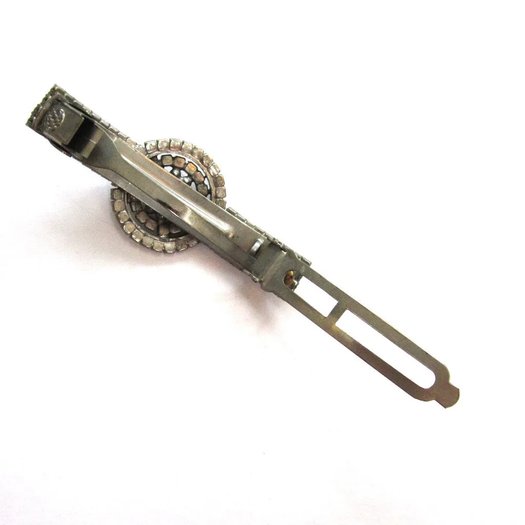 Circa 1970s Rhinestone Circular Design Barrette