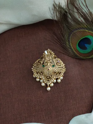 Classic Design Dual Peacocks Zircon Stone Hair Billa (Choti)