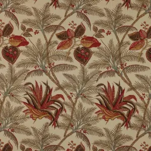 Colefax & Fowler Farah Printed Linen - F2624-3 - 1.2m Roll End - Red Sienna