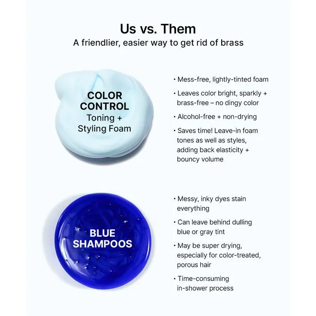 Color Wow Color Control Blue Toning   Styling Foam for Dark Hair