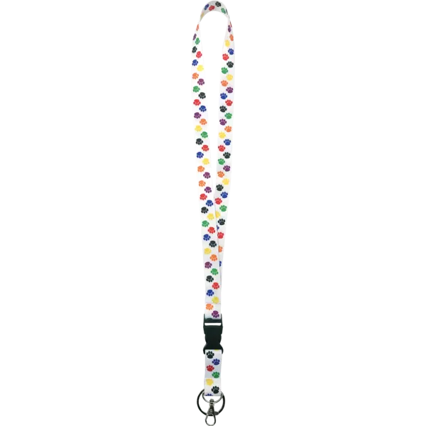 Colorful Paw Prints Lanyard