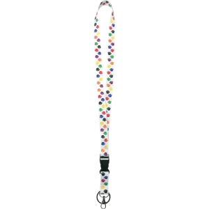 Colorful Paw Prints Lanyard