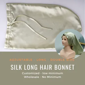 Custom Wholesale Drawstring Silk Bonnet Double Side