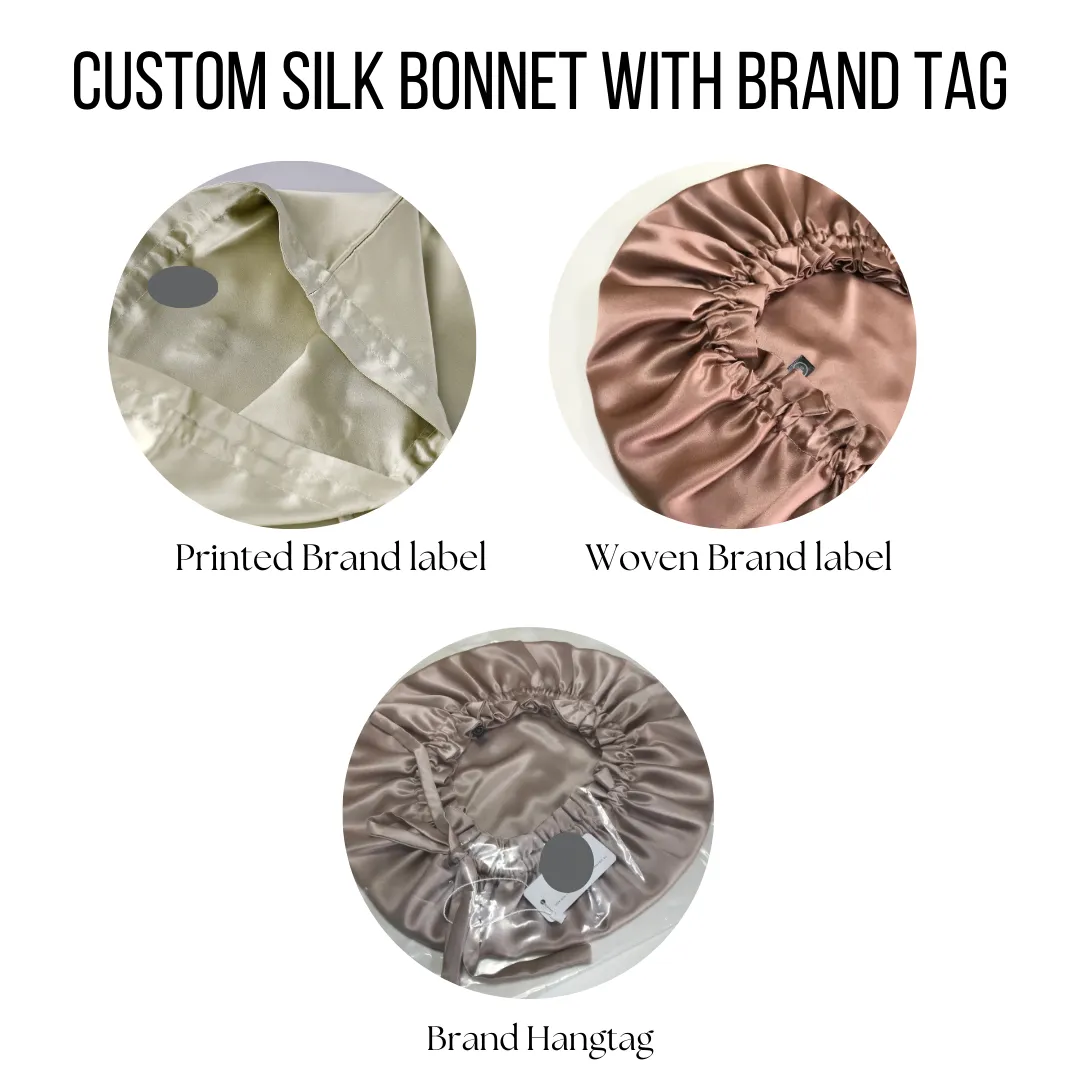 Custom Wholesale Drawstring Silk Bonnet Double Side