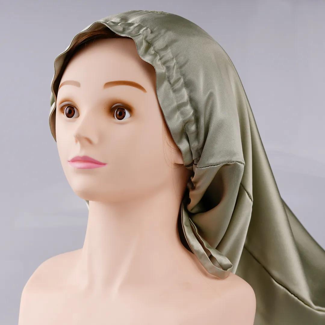 Custom Wholesale Drawstring Silk Bonnet Double Side