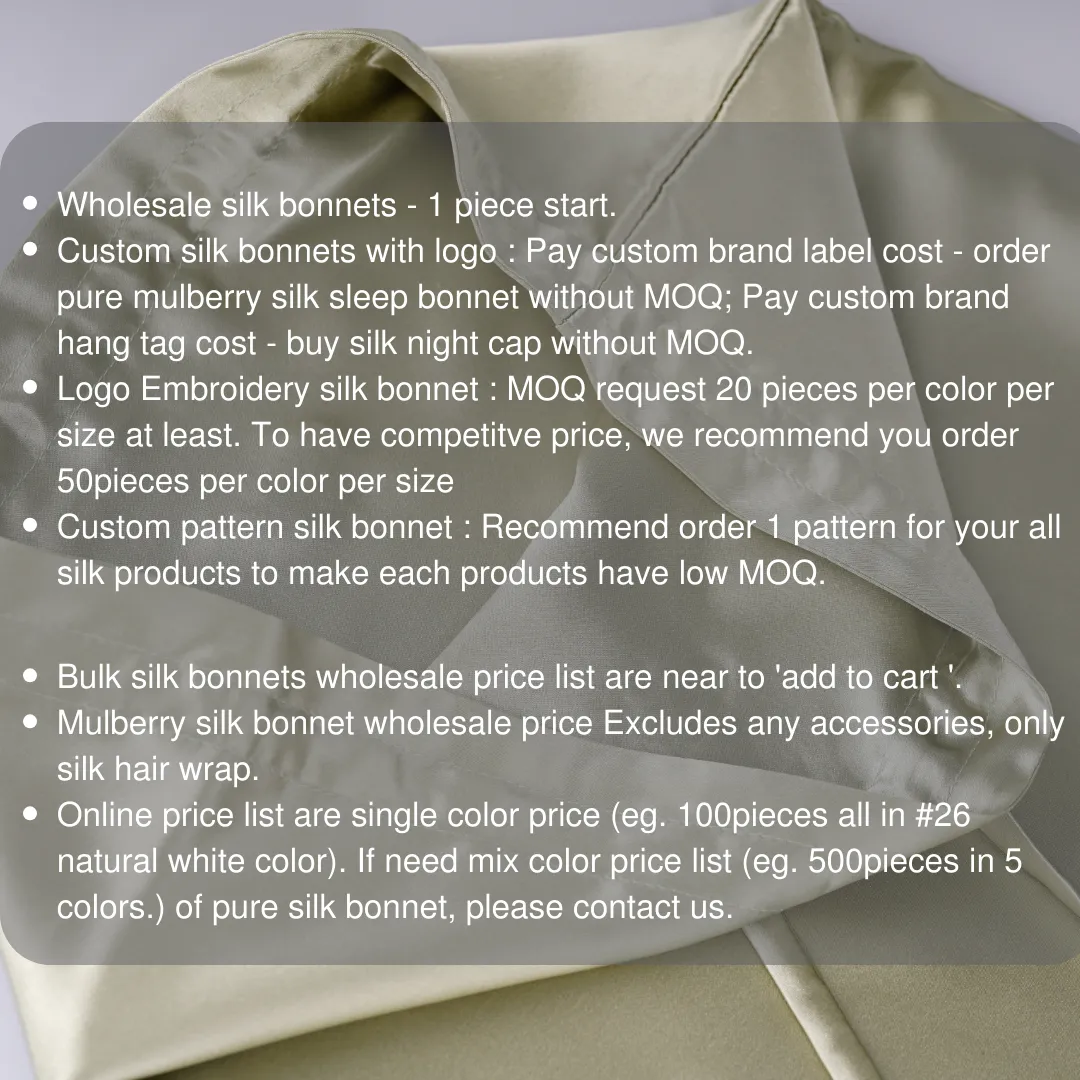 Custom Wholesale Drawstring Silk Bonnet Double Side