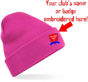 Embroidered Cuffed Beanie Fuchsia