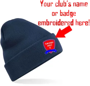 Embroidered Cuffed Beanie Navy
