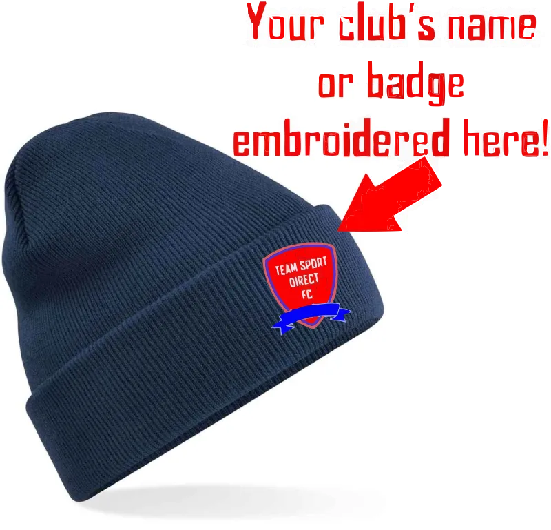 Embroidered Cuffed Beanie Navy