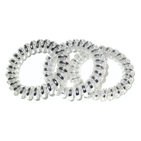 Ez Bobble Hair Tie Silver Large Single