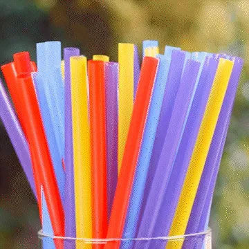 Flexible Disposable Plastic Drinking Straws - Assorted Colors