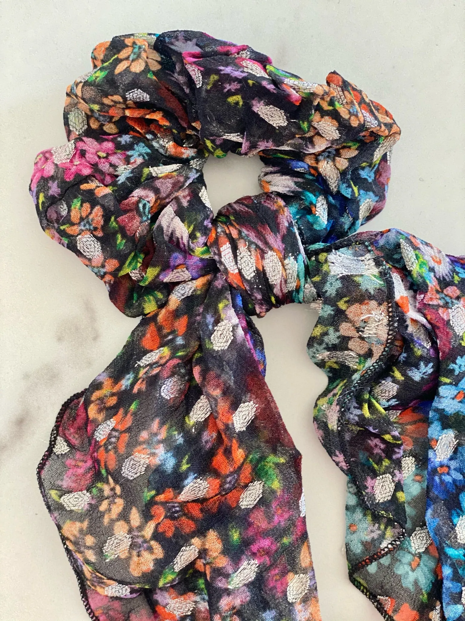 Floral Bow Scrunchie