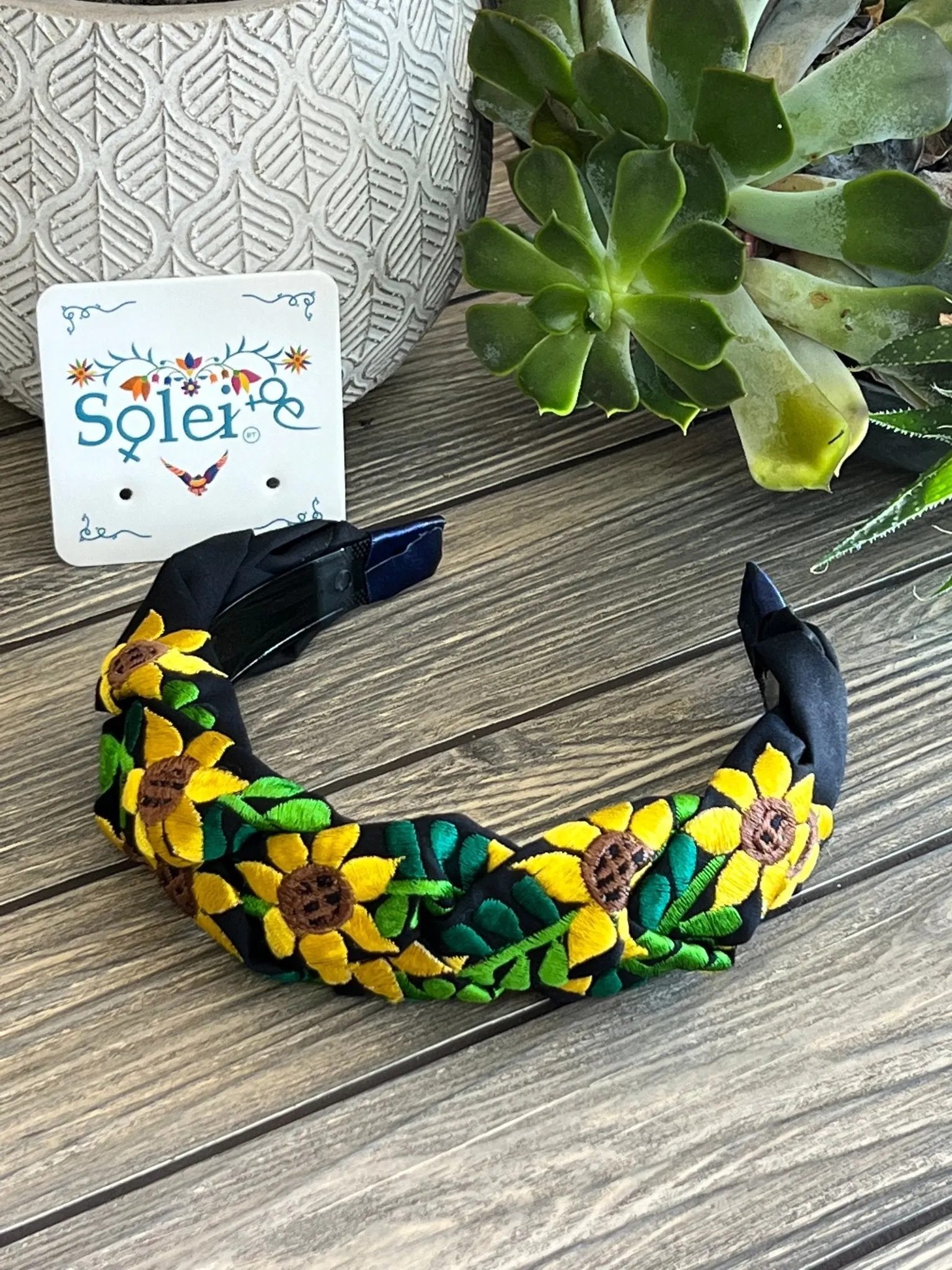 Girasol Embroidered Headband