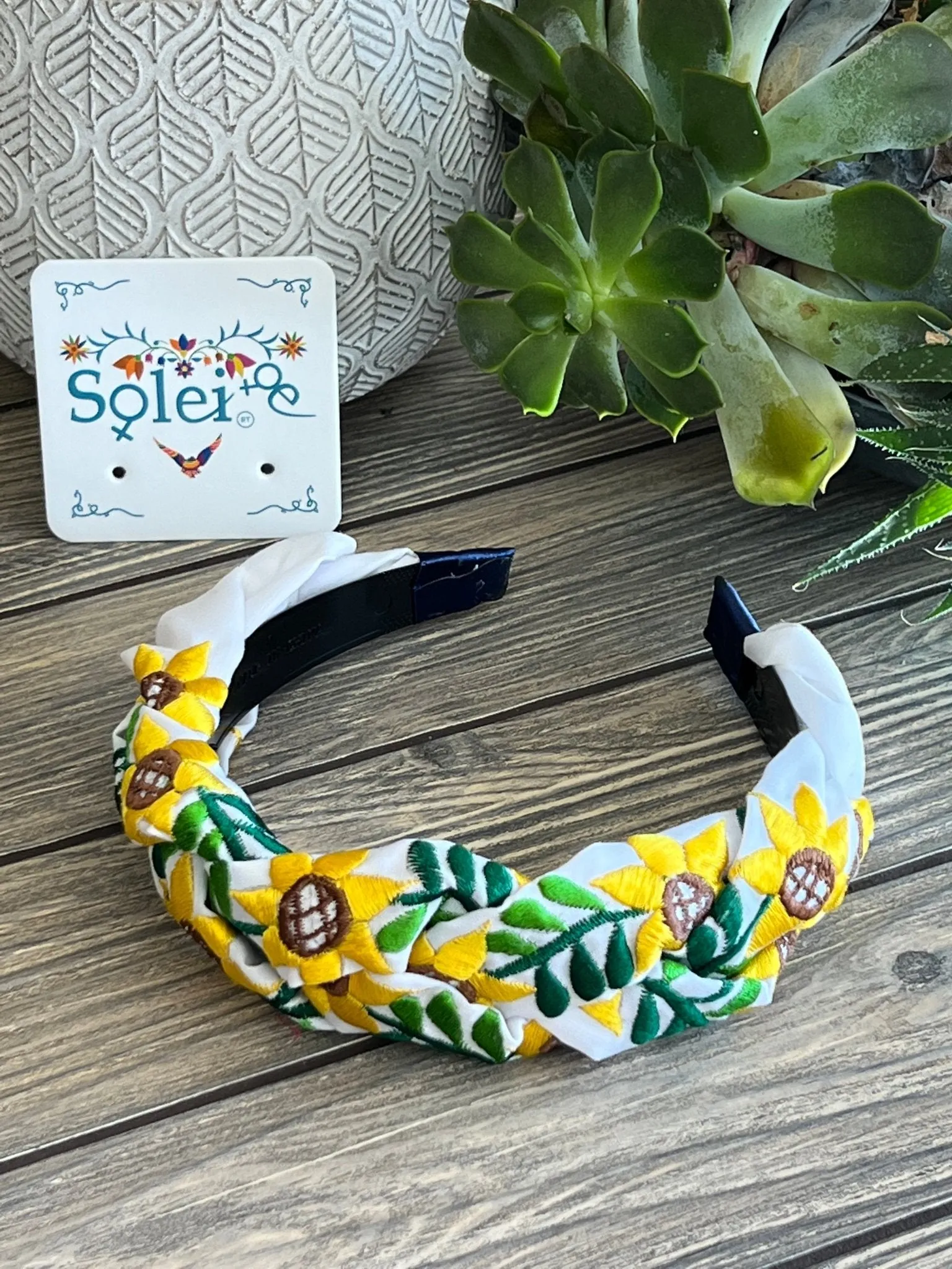 Girasol Embroidered Headband