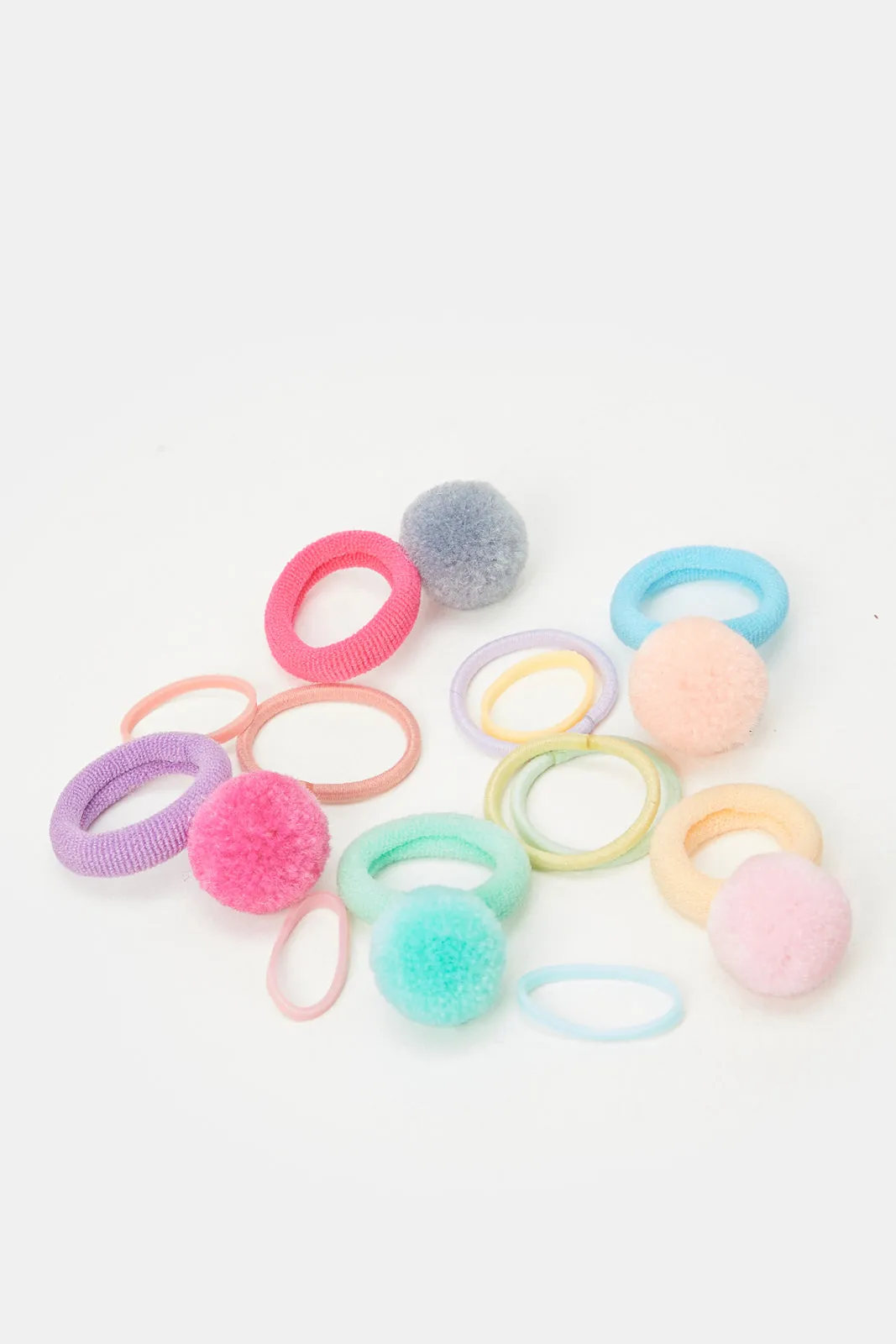 Girls Assorted Elastic Tie Set With Box