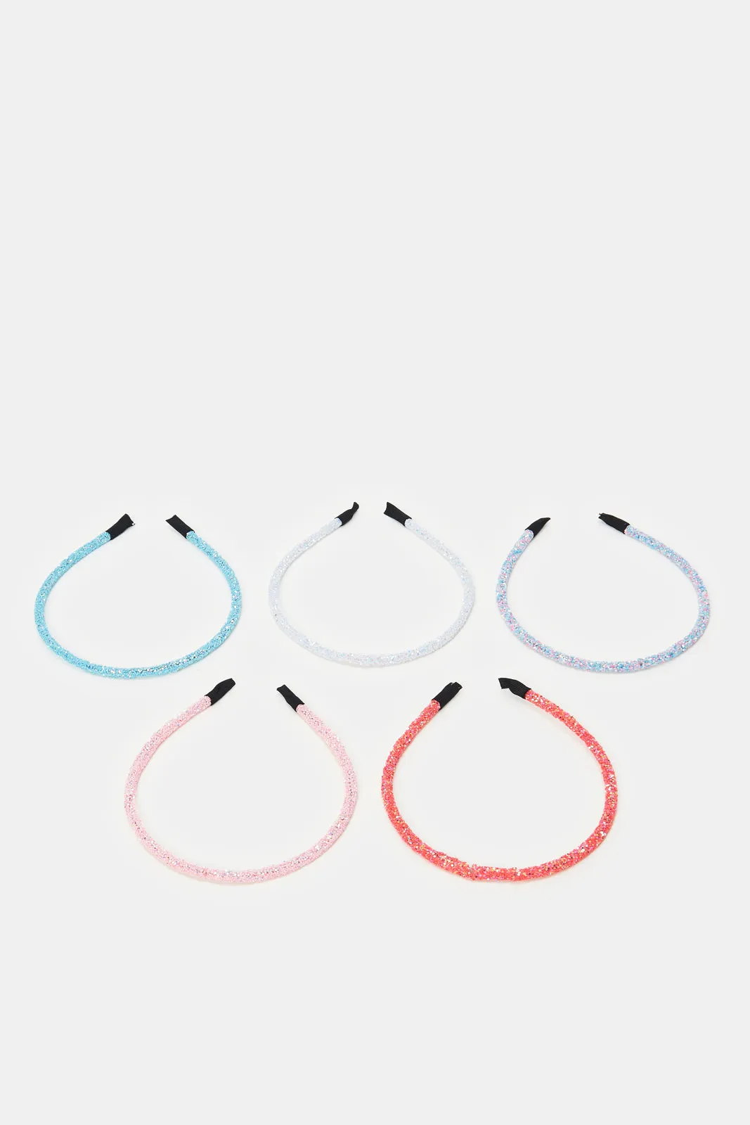 Girls Assorted Glittery Headband Set (5 Piece)