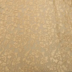 Gold Tulle with Gold Pearls Abstract Embroidery Fabric