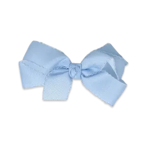 Hallie Hair Bow - Blue/White Bitty Dot