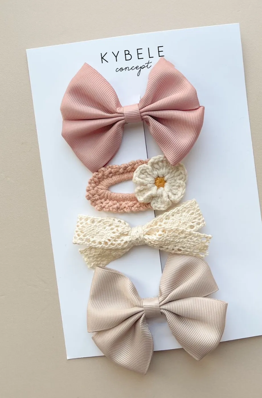 Handmade Dusty Rose Hair Clip Set of 4