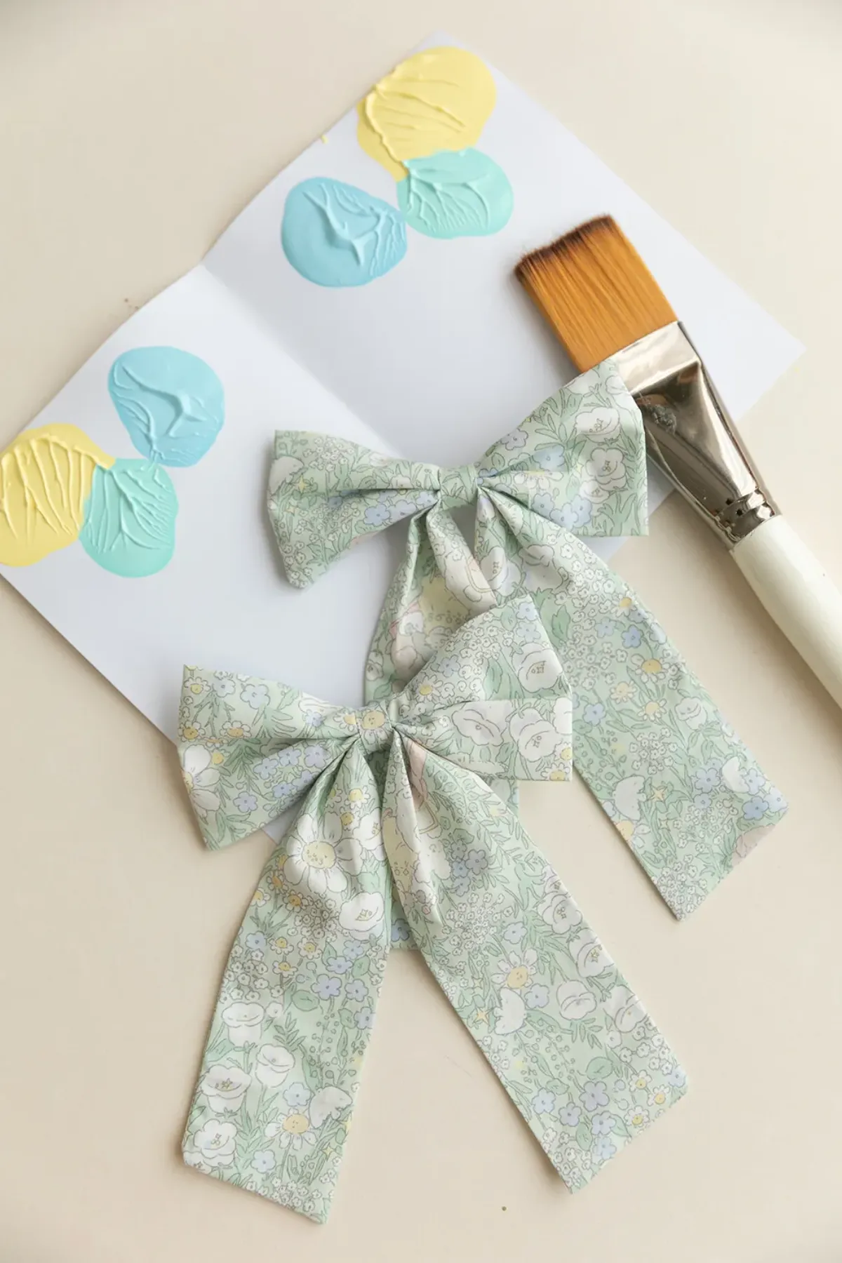 Handmade Mint Rabbits Sailor Bow Hair Clip