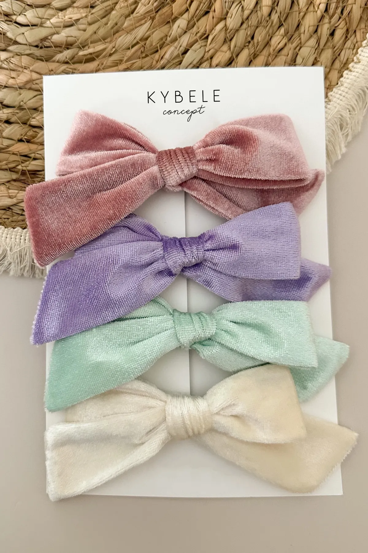Handmade Velvet Ribbons Hair Clip Set of 4