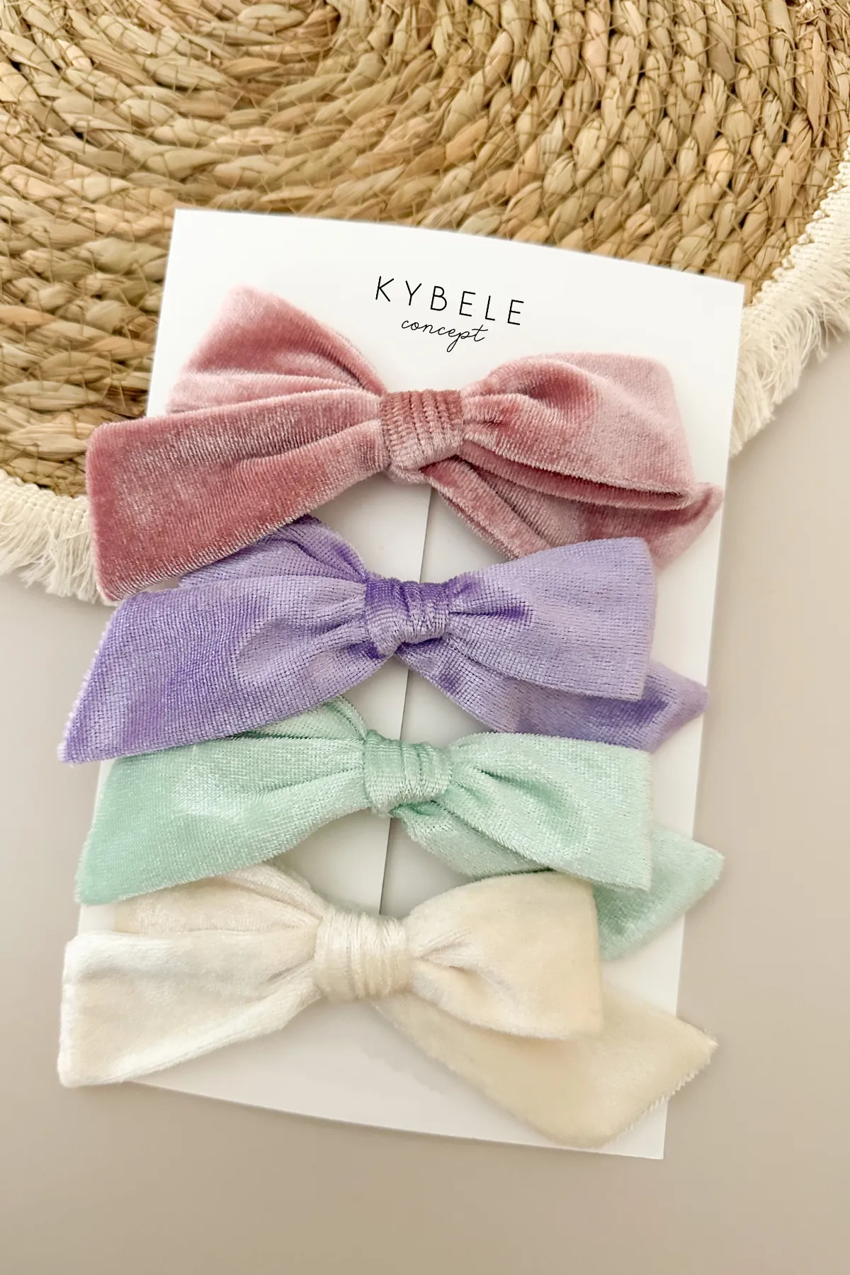 Handmade Velvet Ribbons Hair Clip Set of 4