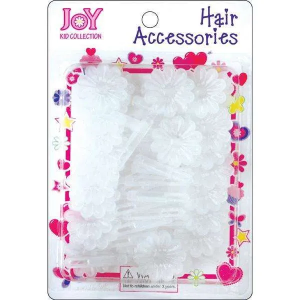 Joy Hair Barrettes 10Ct Frosted Clear