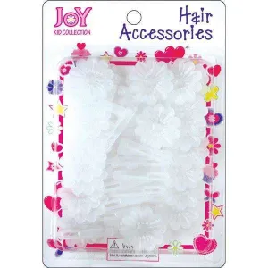 Joy Hair Barrettes 10Ct Frosted Clear