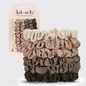 Kitsch, Ultra Petite Satin Scrunchies 6pc, Eucalyptus