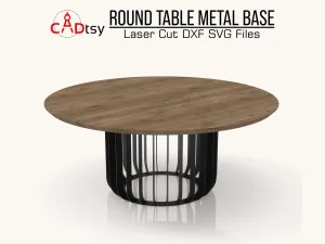 Metal Round Table Base DXF/SVG - CNC Laser/Plasma, Industrial, 710mm Height